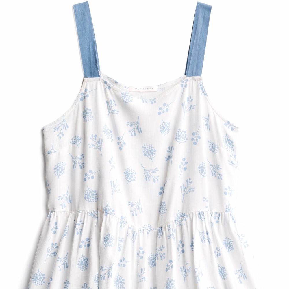 Light blue print peplum top Stitch Fix